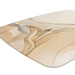 Обеденный стол с прямоугольной бежевой столешницей из стекла на 4-х деревянных ножках Beige Marble варинант исполнения - 4 | Loft Concept в Ульяновске