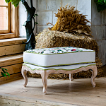 Банкетка золотистая из натурального бука с изображением птиц и цветов Blooming Birds варинант исполнения - 2 | Loft Concept в Ульяновске