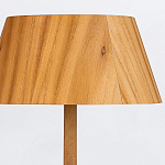 Настольная лампа со скошенным конусовидным абажуром и фигурной ножкой в цвете тик Accord Lighting варинант исполнения - 4 | Loft Concept в Ульяновске