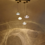 Подвесной светильник с прозрачным стеклянным плафоном округлой формы Effervia  варинант исполнения - 5 | Loft Concept в Ульяновске