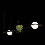 Подвесной светильник линейный с 2-мя шарообразными плафонами и цилиндрическим спотом Light of Еyes варинант исполнения - 4 | Loft Concept в Ульяновске