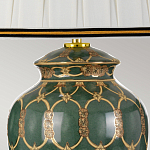 Настольная лампа с керамическим основанием с золотистым решетчатым узором и белым плиссированным абажуром Elstead Lighting варинант исполнения - 3 | Loft Concept в Ульяновске