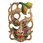 Маска деревянная резная расписная Tropical Paradise варинант исполнения - 2 | Loft Concept в Ульяновске