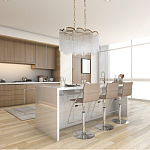 Люстра прямоугольная на цепях с прозрачными трубками и волнистым краем Nembus варинант исполнения - 13 | Loft Concept в Ульяновске