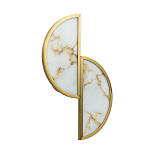 Бра с двумя полукруглыми плафонами из искусственного алебастра в бронзовой оправе Marbella варинант исполнения - 1 | Loft Concept в Ульяновске