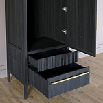 Узкий Шкаф Primo с 2 выдвижными ящиками Черный дуб варинант исполнения - 5 | Loft Concept в Ульяновске