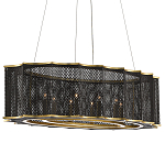 Люстра овальная в сочетании черного и золотого цвета Mesh Lighting варинант исполнения - 2 | Loft Concept в Ульяновске