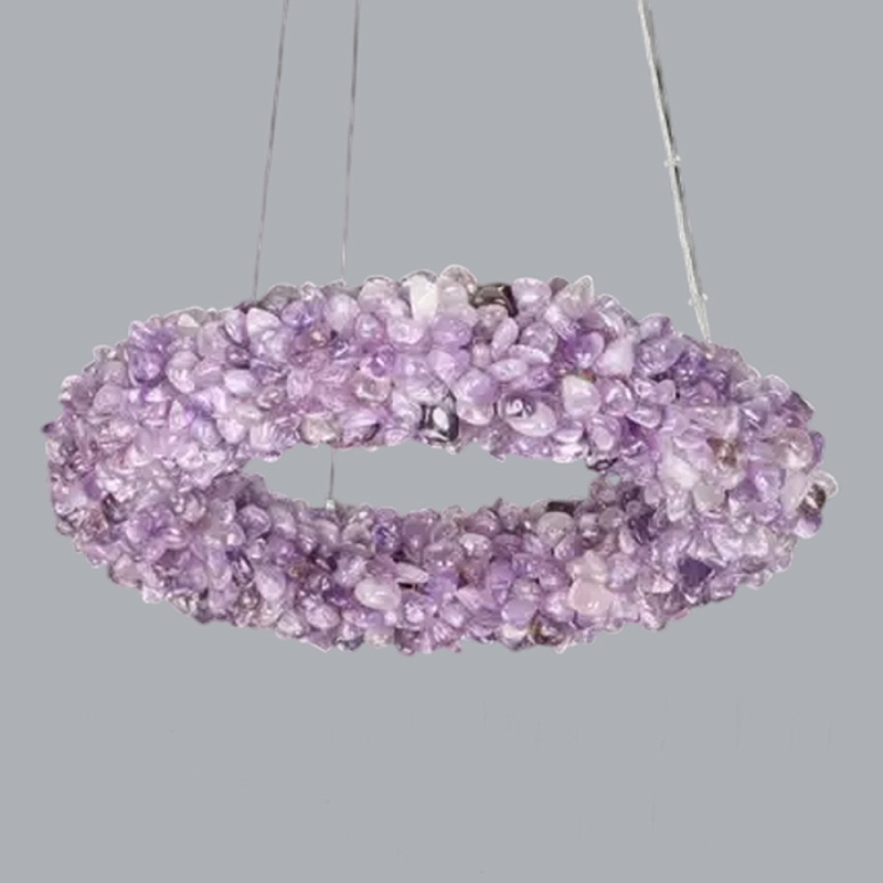 Люстра кргулая из фиолетового хрустального камня Purple Diamond Фиолетовый Люстра кргулая из фиолетового хрустального камня Purple Diamond Фиолетовый в Ульяновске | Loft Concept