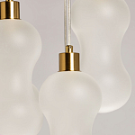 Люстра с 5-ю матовыми белыми стеклянными плафонами волнообразной формы Lucid Rain  варинант исполнения - 6 | Loft Concept в Ульяновске