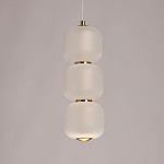 Подвесной светильник с 3-мя округлыми матовыми плафонами из белого стекла Golden Swirl варинант исполнения - 4 | Loft Concept в Ульяновске