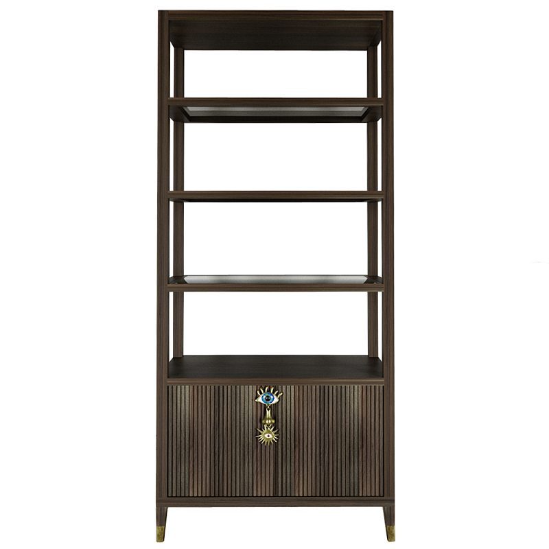 Стеллаж со стеклянными полками Elsa Dreams Walnut Орех Стеллаж со стеклянными полками Elsa Dreams Walnut Орех в Ульяновске | Loft Concept