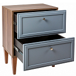Тумба прикроватная серая из массива бука с 2-мя ящиками Wenge Light варинант исполнения - 4 | Loft Concept в Ульяновске