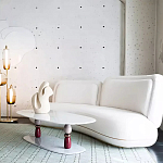 Дизайнерский журнальный стол на 2-х фигурных ножках с подстольем Lycad варинант исполнения - 3 | Loft Concept в Ульяновске