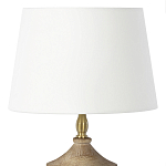 Настольная лампа деревянная с белым абажуром Wooden Table Lamp варинант исполнения - 5 | Loft Concept в Ульяновске