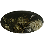 Шкатулка из эпоксидной смолы с цветами черная Epoxy Resin Oval Box Black варинант исполнения - 1 | Loft Concept в Ульяновске