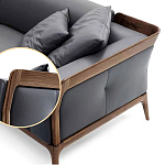 Кресло большое c каркасом из массива дерева Walnut Armchair варинант исполнения - 2 | Loft Concept в Ульяновске