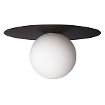 Потолочный светильник с белым шарообразным плафоном и черным круглым основанием Matisse варинант исполнения - 2 | Loft Concept в Ульяновске