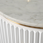 Тумбочка белая круглая с мраморной столешницей Thoroughbass варинант исполнения - 1 | Loft Concept в Ульяновске