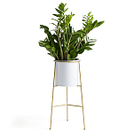 Кашпо из металла и латуни Elegance Elevated Planters белое варинант исполнения - 2 | Loft Concept в Ульяновске