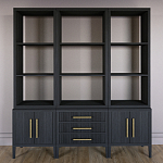 Модульный стеллаж Primo из трех составных элементов Черный дуб варинант исполнения - 2 | Loft Concept в Ульяновске