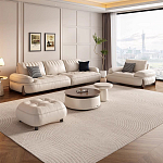 Пуф кожаный с каркасом из массива дерева Furniture Medieval варинант исполнения - 1 | Loft Concept в Ульяновске