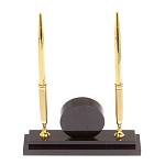 Часы настольные с двумя ручками из натурального камня Stone Clock варинант исполнения - 3 | Loft Concept в Ульяновске