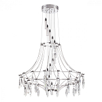 Люстра подвесная из металла с хрустальными прозрачными подвесками Quasar 81 варинант исполнения - 8 | Loft Concept в Ульяновске