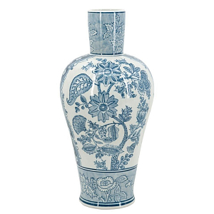 Ваза с голубым цветочным рисунком 43 см Blue & White Ornament