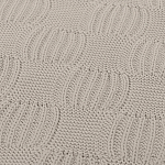 Плед из хлопка рельефной вязки бежево-серого цвета Waffle Comfort варинант исполнения - 3 | Loft Concept в Ульяновске