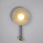 Бра круглое с каменным основанием и плафоном из стекла в форме шара Shaw Marble Lighting варинант исполнения - 5 | Loft Concept в Ульяновске