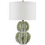Настольная лампа с фактурным основанием с сочетании белого и зеленого цветов Festoon варинант исполнения - 3 | Loft Concept в Ульяновске