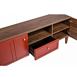 ТВ-тумба красная из массива бука с 2-мя дверками и ящиком Wenge Light варинант исполнения - 5 | Loft Concept в Ульяновске