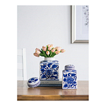 Ваза с крышкой в китайском стиле Oriental Blue & White Ornament Vases варинант исполнения - 5 | Loft Concept в Ульяновске