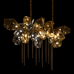 Люстра подвесная с 22-мя гранёными стеклянными плафонами с вертикальными подвесками Gilded Mirage  варинант исполнения - 4 | Loft Concept в Ульяновске