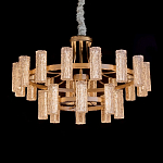 Люстра двухъярусная круглая с текстурными цилиндрическими плафонами Glimpse варинант исполнения - 6 | Loft Concept в Ульяновске