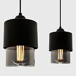 Подвесной светильник с 2-мя плафонами из дымчатого стекла Volta Flos Duo Hanging Lamp варинант исполнения - 3 | Loft Concept в Ульяновске