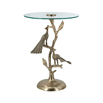 Столик с круглой стеклянной столешницей и корпусом в виде двух павлинов на ветке Table Two Peacocks варинант исполнения - 2 | Loft Concept в Ульяновске