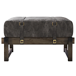 Пуф Duncan винтажная черная кожа  варинант исполнения - 1 | Loft Concept в Ульяновске