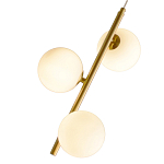 Подвесной светильник бронзового цвета с 3-мя белыми стеклянными шарообразными плафонами Bubble Chandelier варинант исполнения - 2 | Loft Concept в Ульяновске