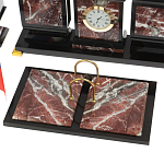 Настольный письменный набор из креноида и змеевика на бронзовых ножках Marble Accessory варинант исполнения - 3 | Loft Concept в Ульяновске