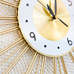 Часы настенные из металла в виде солнца с белым циферблатом Mirror Tower Clock варинант исполнения - 3 | Loft Concept в Ульяновске