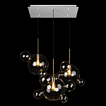 Люстра подвесная 3 лампы с прозрачными стеклянными шарами и золотыми деталями Giopato & Coombes варинант исполнения - 2 | Loft Concept в Ульяновске