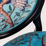 Стул из массива бука бирюзовый с изображением птиц в саду Turquoise Chinoiserie Blue Bird Chair варинант исполнения - 2 | Loft Concept в Ульяновске