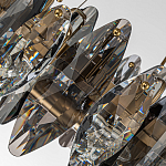 Люстра подвесная круглая с овальными подвесками из стекла дымчатого цвета Harlow Crystal Round варинант исполнения - 3 | Loft Concept в Ульяновске