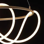 Люстра подвесная круглая золотого цвета с белыми изогнутыми световыми линиями Luke Lampco Tracer Lamp варинант исполнения - 5 | Loft Concept в Ульяновске