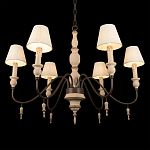 Люстра на металлическом основании с 6-ю белыми тканевыми абажурами Terrain варинант исполнения - 8 | Loft Concept в Ульяновске