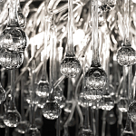 Люстра подвесная с прозрачными стеклянными подвесками в форме капель Диаметр 100 см Droplet Chandelier варинант исполнения - 20 | Loft Concept в Ульяновске