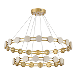 Люстра двухъярусная с круглыми светодиодными источниками света Maxine Light варинант исполнения - 7 | Loft Concept в Ульяновске