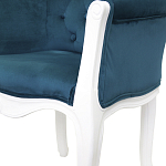 Кресло низкое в стиле прованс Louis French Armchair white and blue velour варинант исполнения - 4 | Loft Concept в Ульяновске
