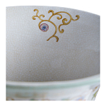 Ваза высокая из фарфора на бронзовом основании Turquoise Blooming Garden варинант исполнения - 4 | Loft Concept в Ульяновске